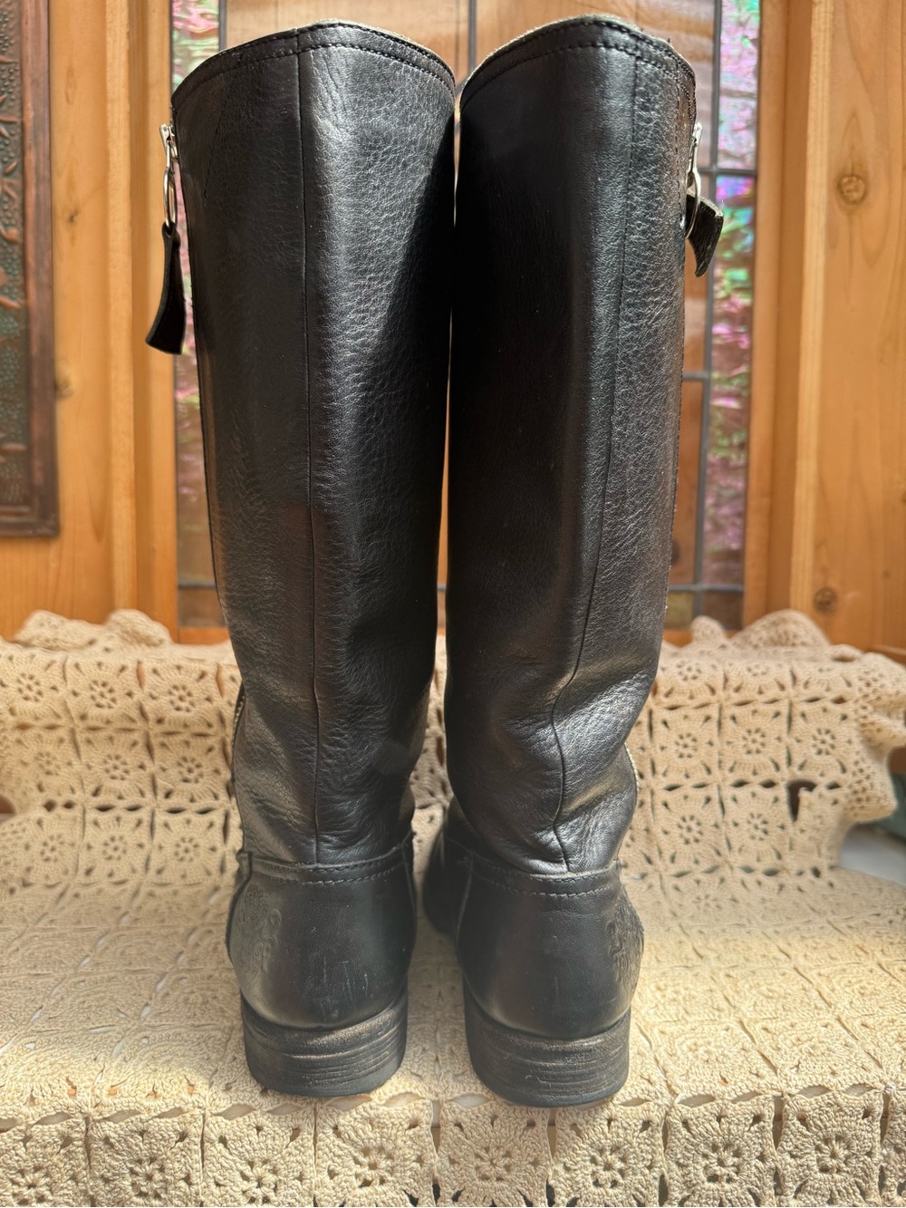 Blackstone Black Leather Tall Riding Boots Goodyear Welted Size 38 / US 7.5 - 8 - Picture 6 of 16